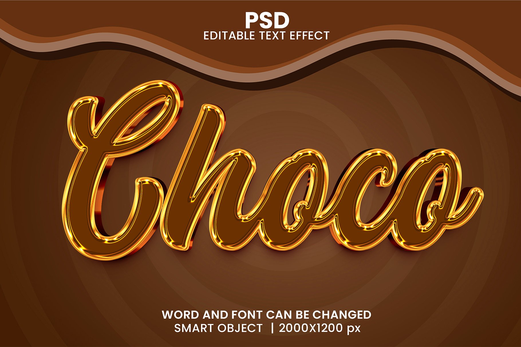 Choco 3d Editable Psd Text Effectcover image.