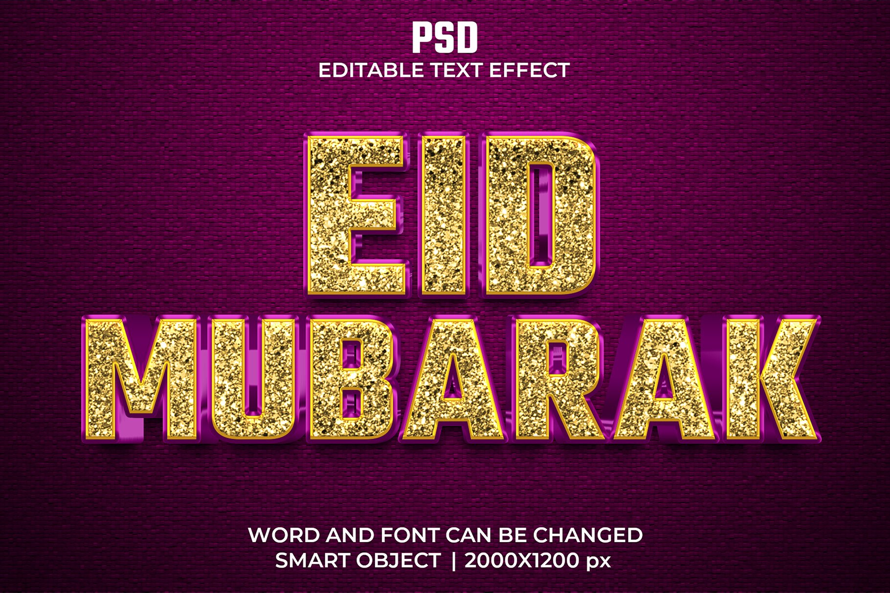 Eid mubarak 3d  Text Effect Stylecover image.