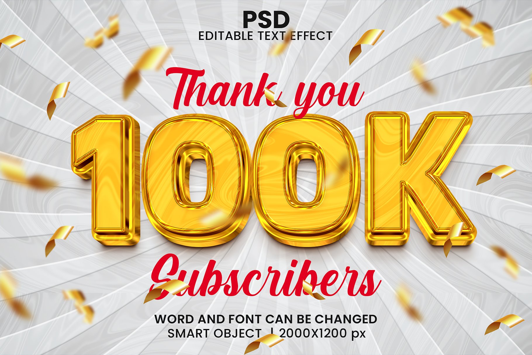 100k luxury Psd Text Effectcover image.