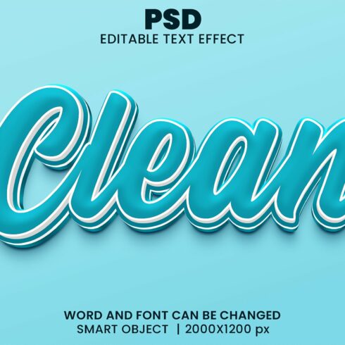 Clean 3d Editable Text Effect Stylecover image.
