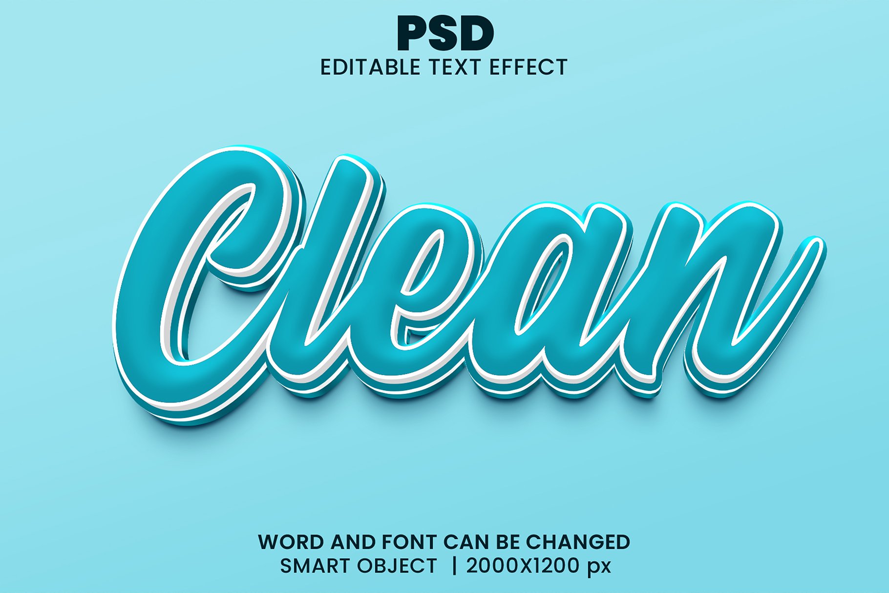 Clean 3d Editable Text Effect Stylecover image.