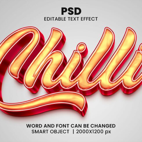 Chilli 3d Editable Psd Text Effectcover image.