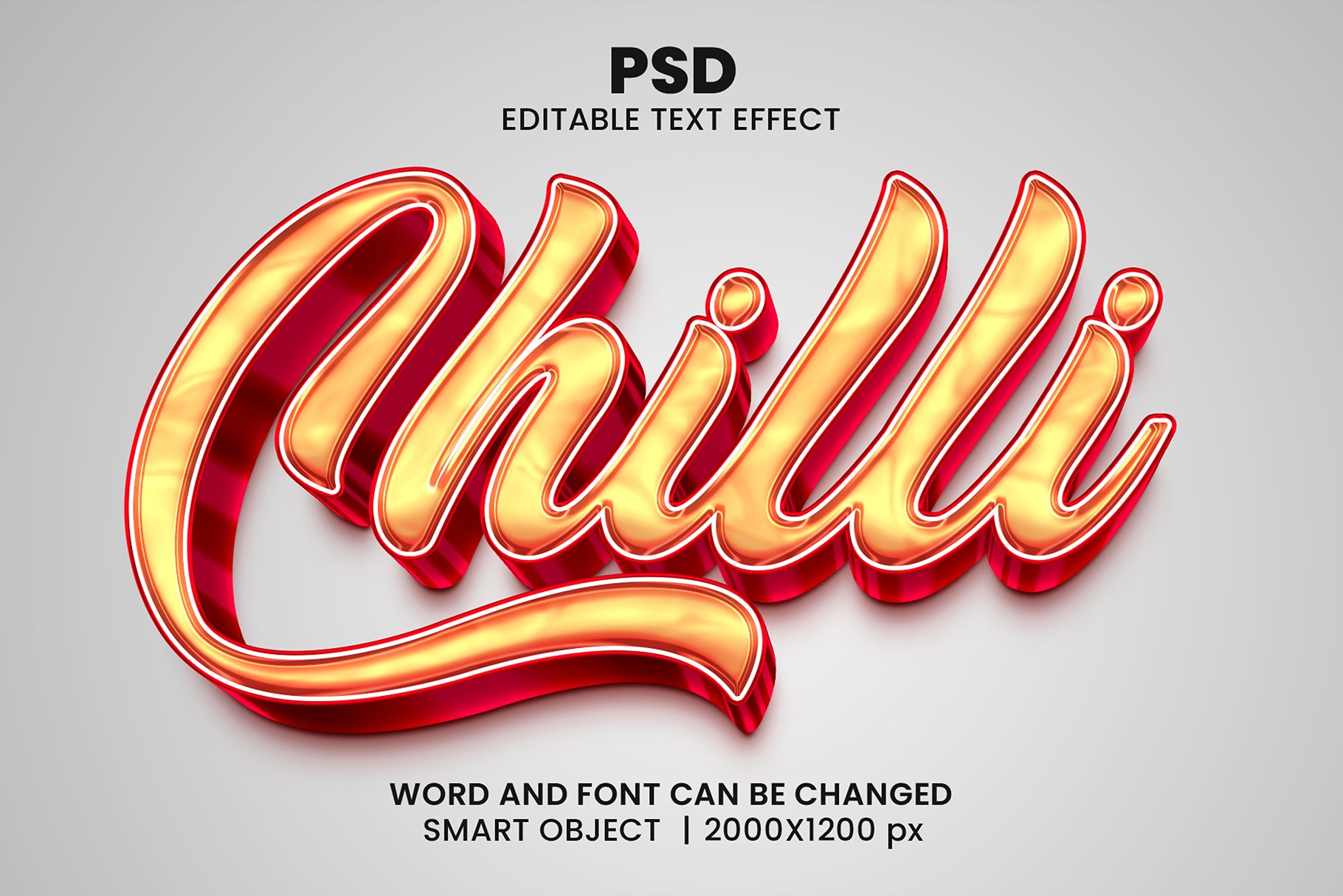 Chilli 3d Editable Psd Text Effectcover image.