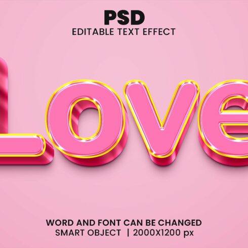 Love 3d Editable Text Effect Stylecover image.