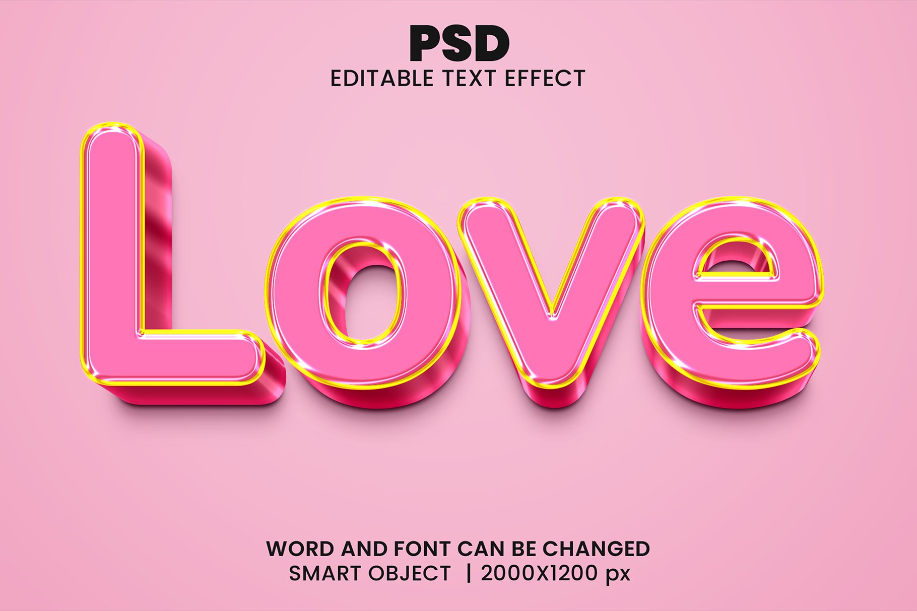 Love 3d Editable Text Effect Stylecover image.