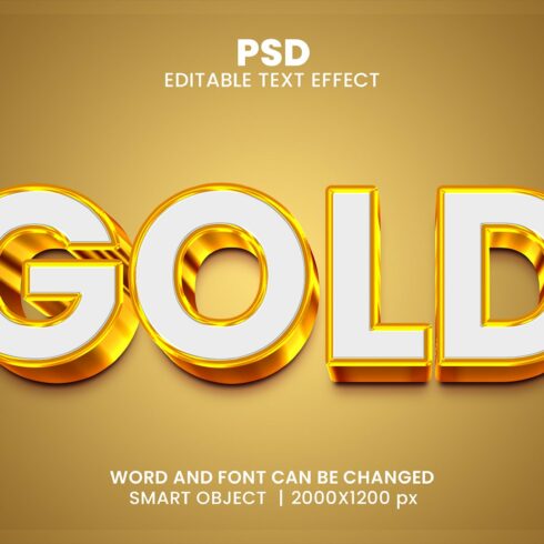 Gold 3d Editable Psd Text Effectcover image.