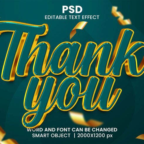 Thank you 3d Editable Text Effectcover image.