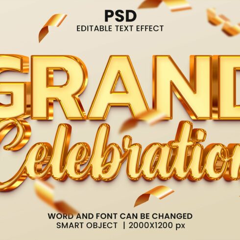 Grand celebration 3d Text Effectcover image.