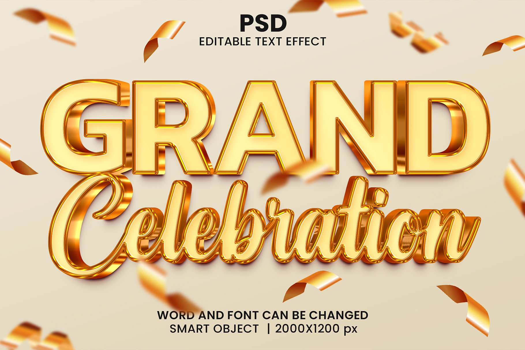 Grand celebration 3d Text Effectcover image.