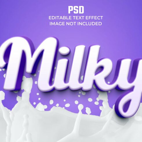Milky 3d Editable Psd Text Effectcover image.