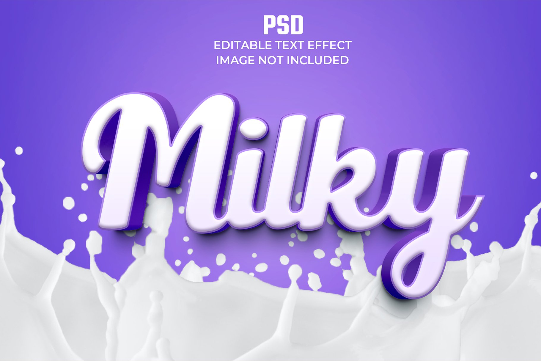 Milky 3d Editable Psd Text Effectcover image.