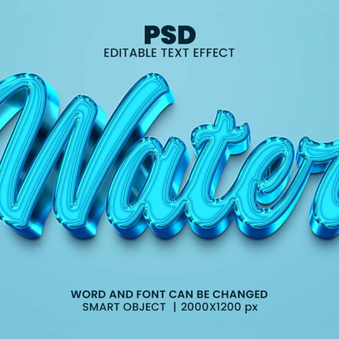 Water 3d Editable Text Effect Stylecover image.