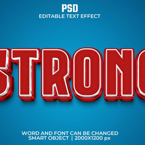 Strong 3d Editable Text Effectcover image.