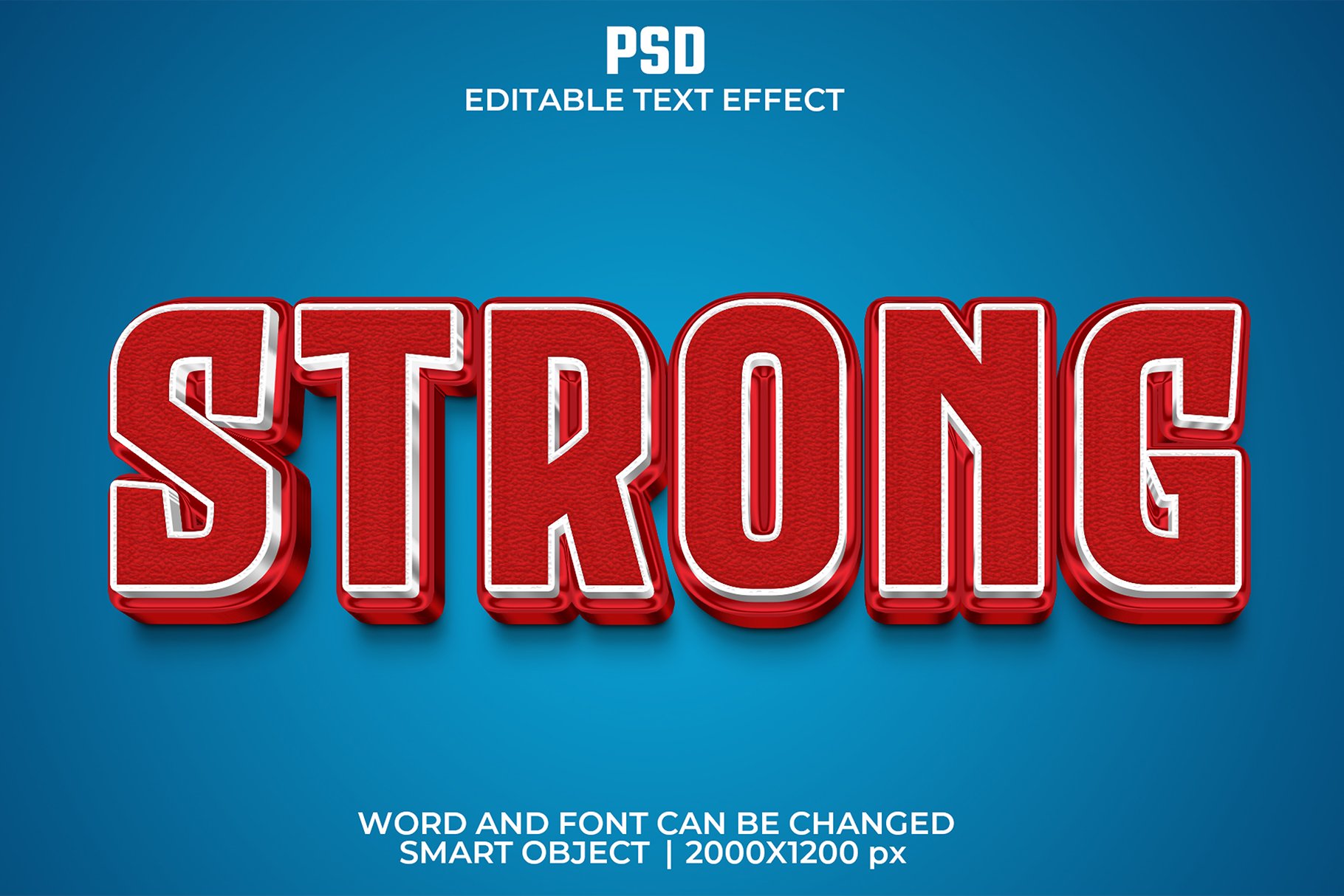 Strong 3d Editable Text Effectcover image.