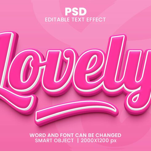 Lovely 3d Editable Psd Text Effectcover image.