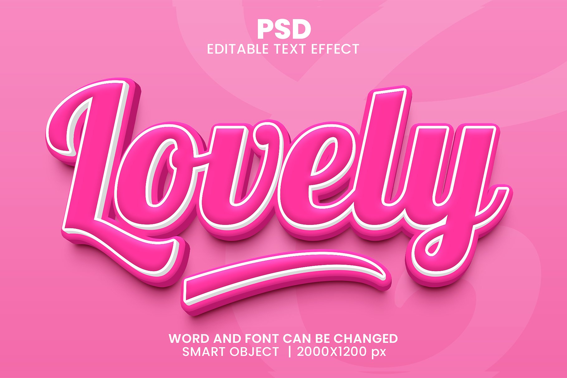 Lovely 3d Editable Psd Text Effectcover image.