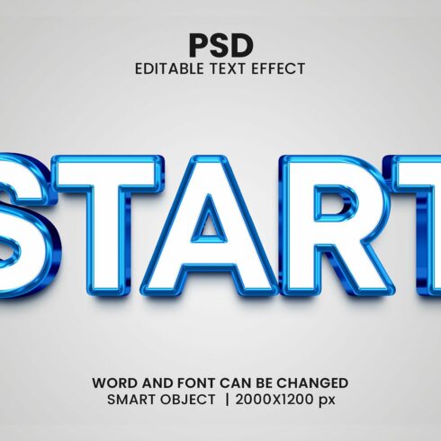 Start blue Editable Psd Text Effectcover image.