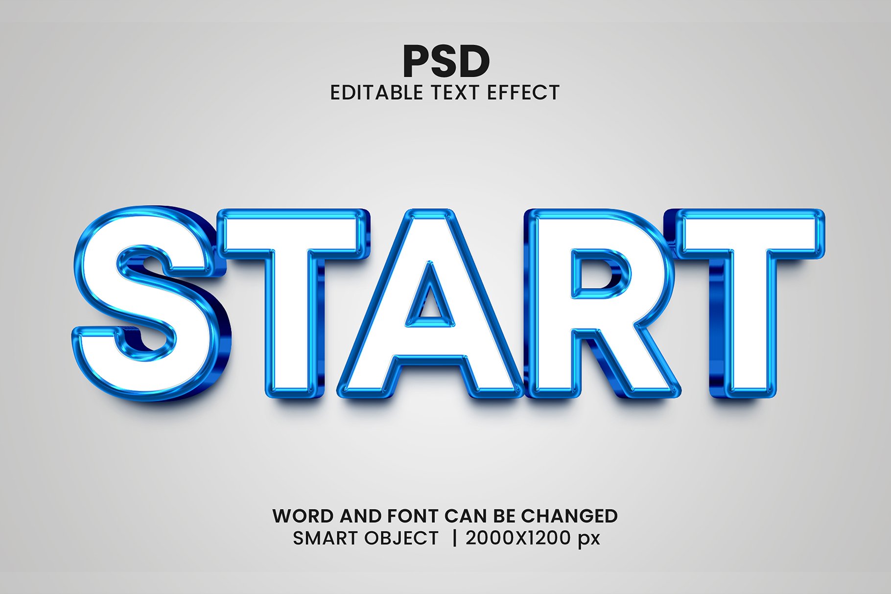 Start blue Editable Psd Text Effectcover image.