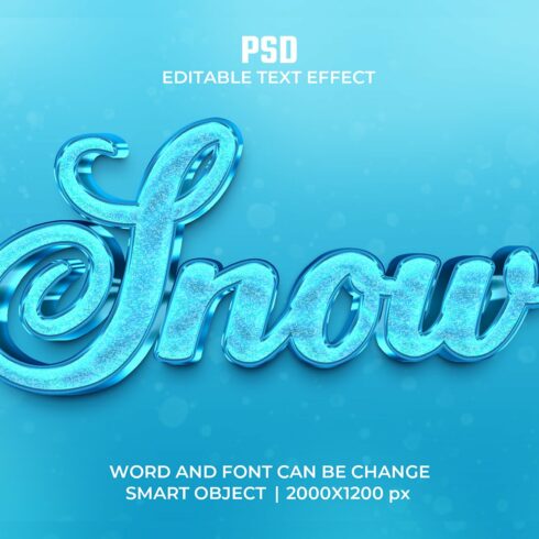 Snow 3d Editable Psd Text Effectcover image.