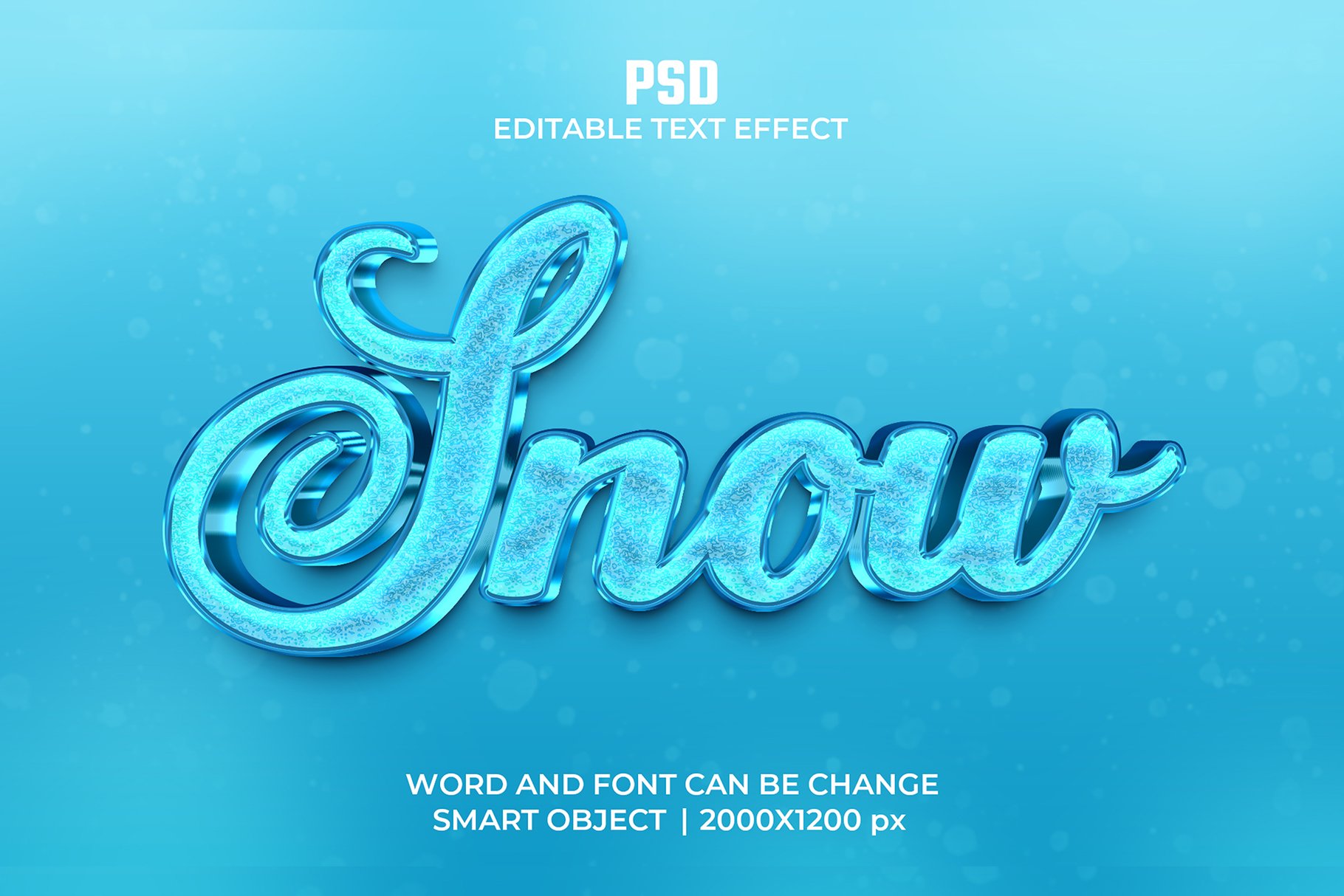 Snow 3d Editable Psd Text Effectcover image.