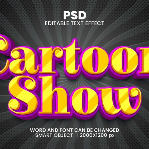 Cartoon show 3d Text Effect Stylecover image.