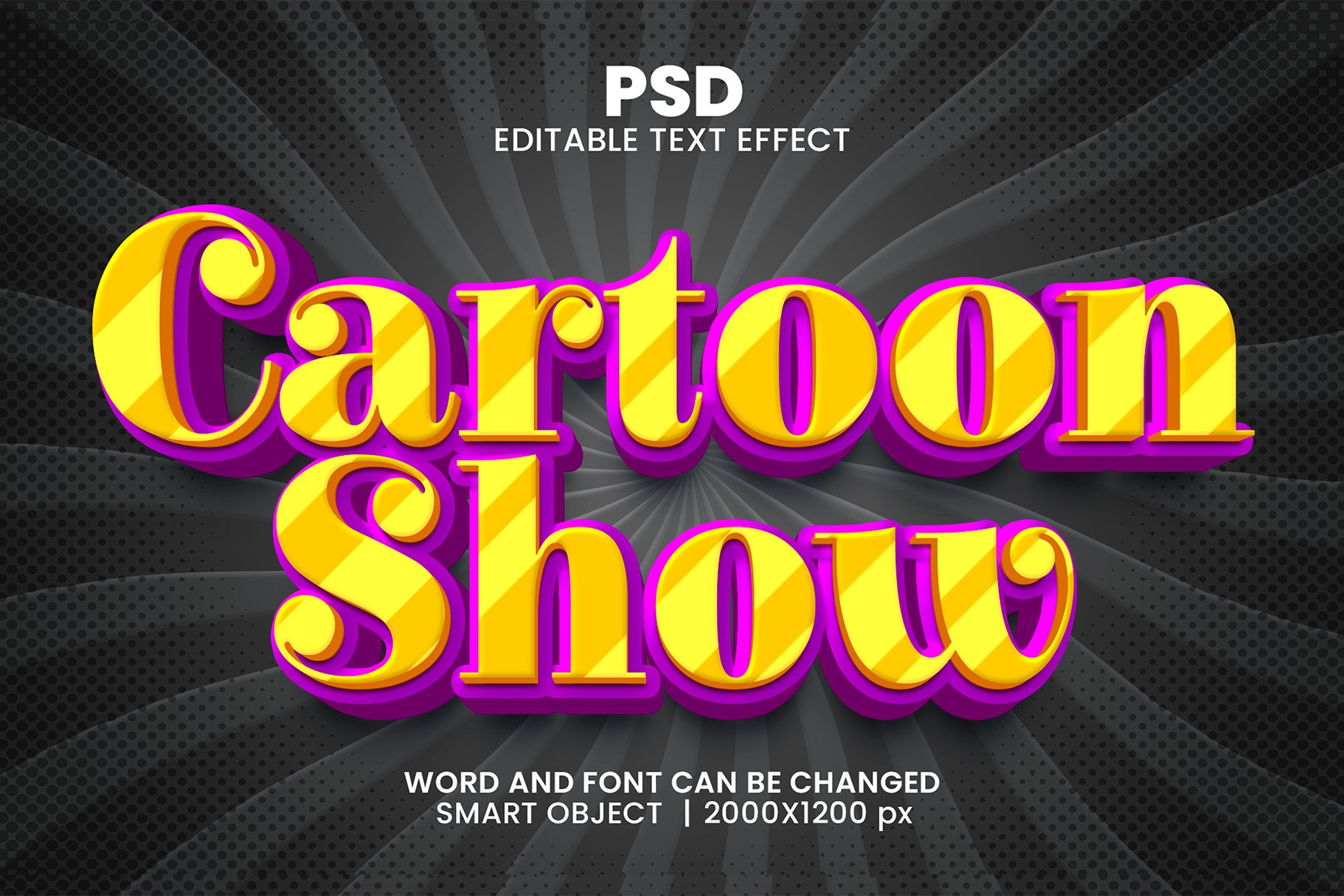 Cartoon show 3d Text Effect Stylecover image.