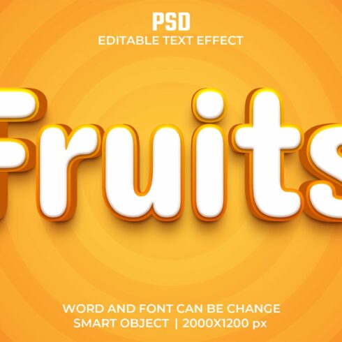 Fruits 3d Editable Text Effect Stylecover image.
