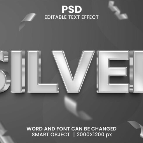 Silver 3d Editable Text Effect Stylecover image.