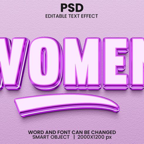 Women 3d Editable Text Effect Stylecover image.