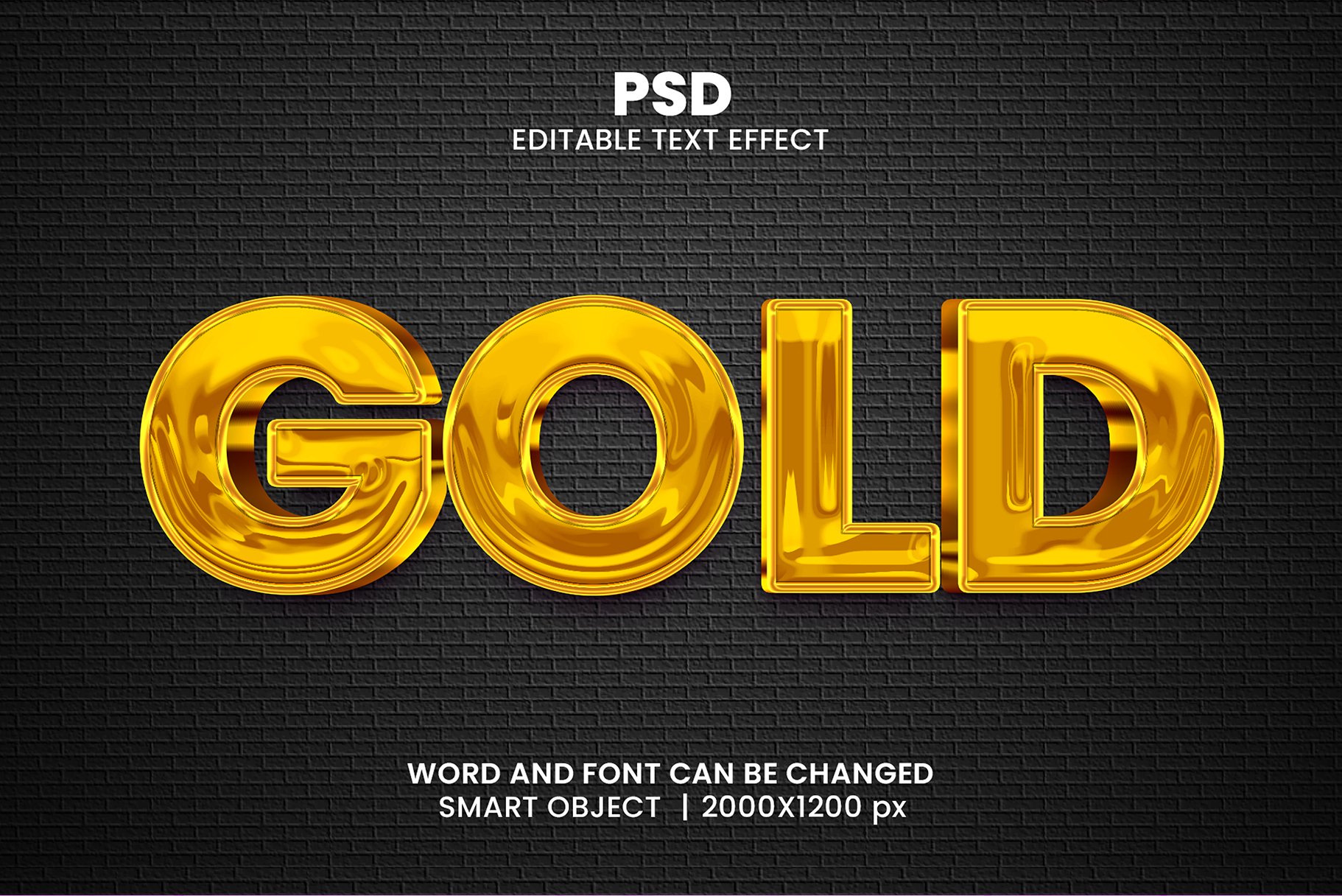 Gold 3d Editable Text Effect Stylecover image.