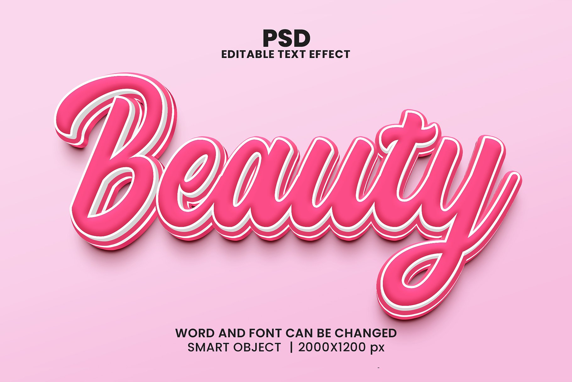 beauty editable 3d text effectcover image.