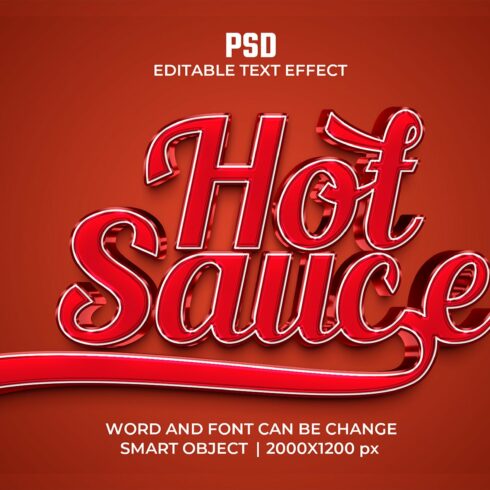 Hot sauce 3d Psd Text Effectcover image.