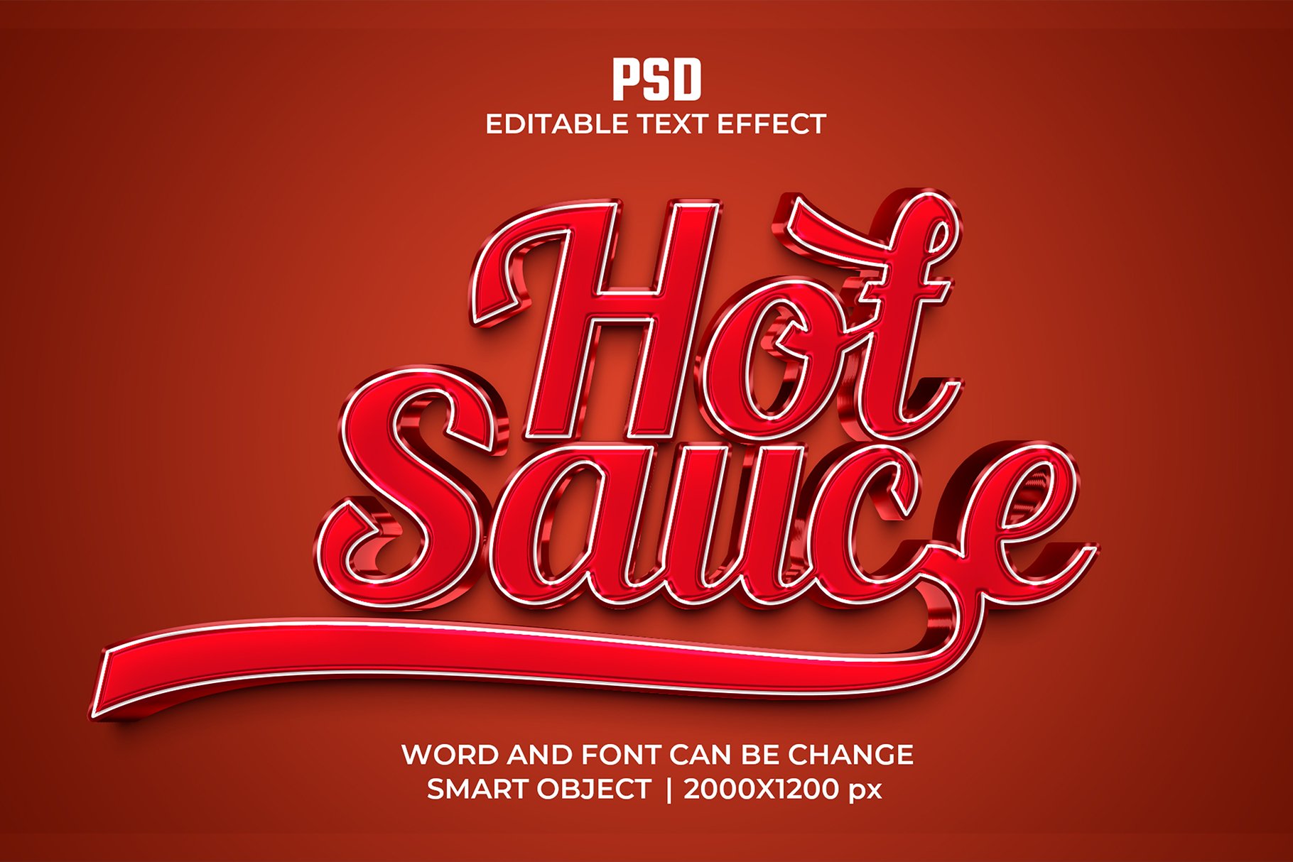 Hot sauce 3d Psd Text Effectcover image.