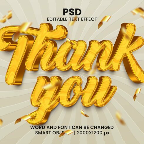 Thank you luxury Psd Text Effectcover image.