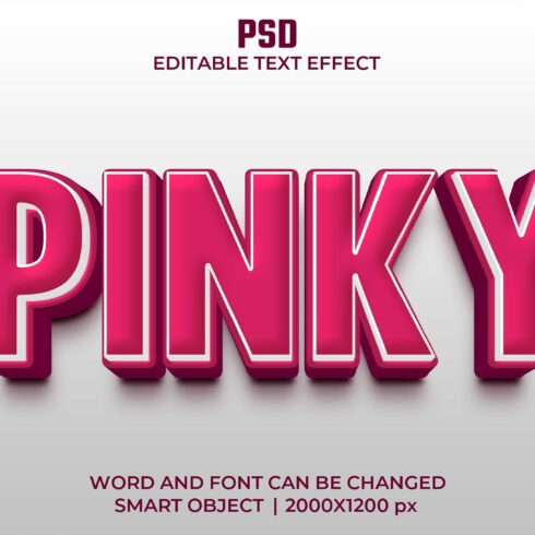 Pinky 3d Editable Text Effect Stylecover image.