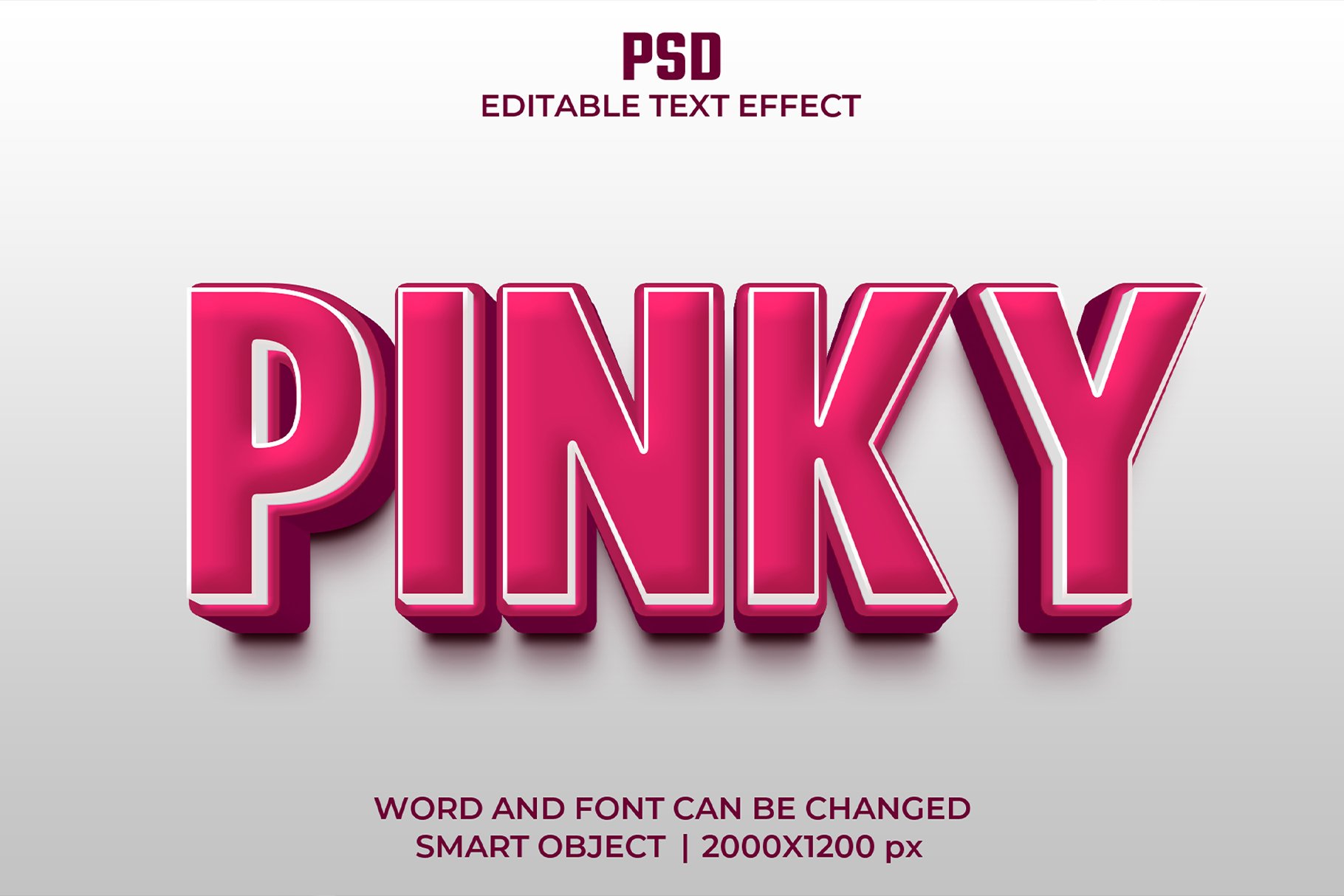 Pinky 3d Editable Text Effect Stylecover image.