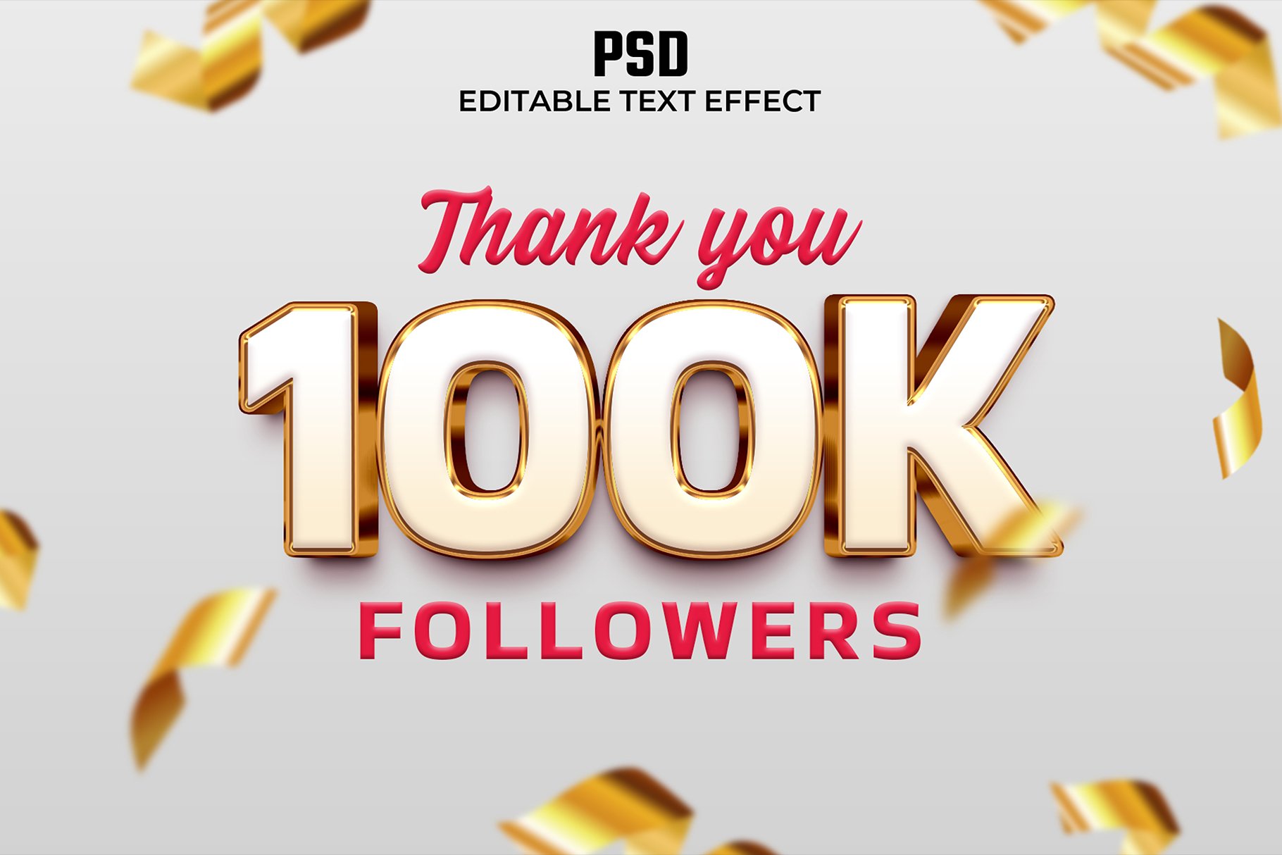 100k luxury 3d Psd Text Effectcover image.