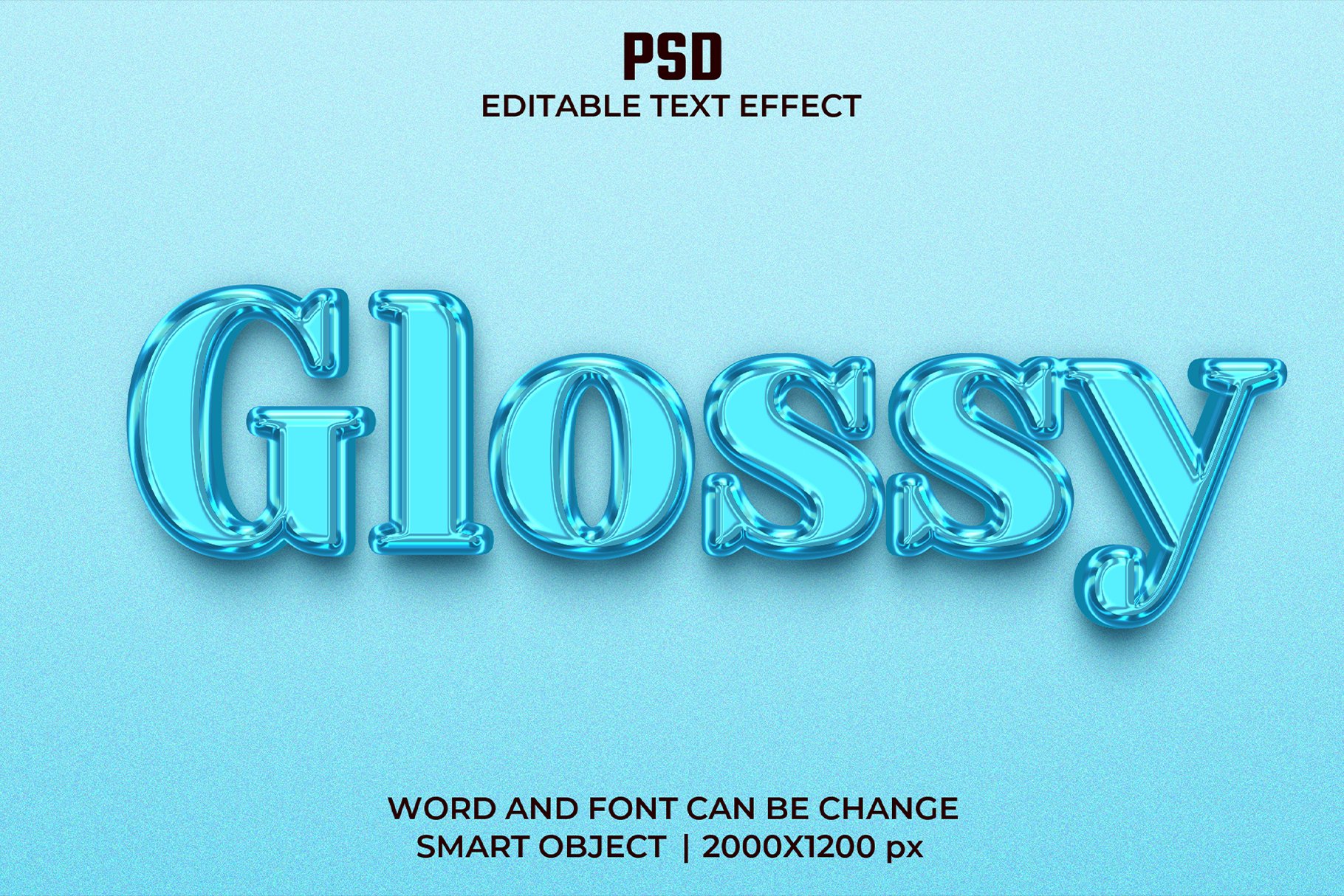 Glossy 3d Editable Psd Text Effectcover image.