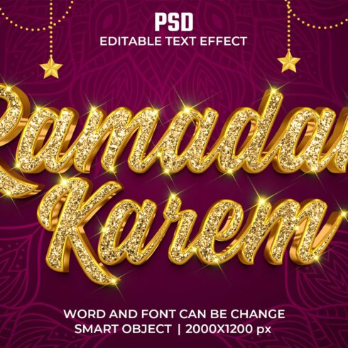 Luxury islamic 3d Psd Text Effectcover image.