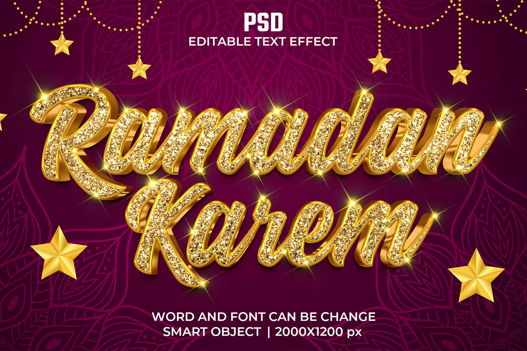 Luxury islamic 3d Psd Text Effectcover image.