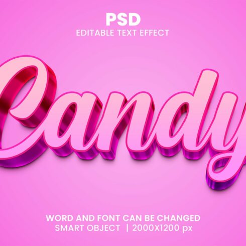 Candy 3d Editable Text Effect Stylecover image.