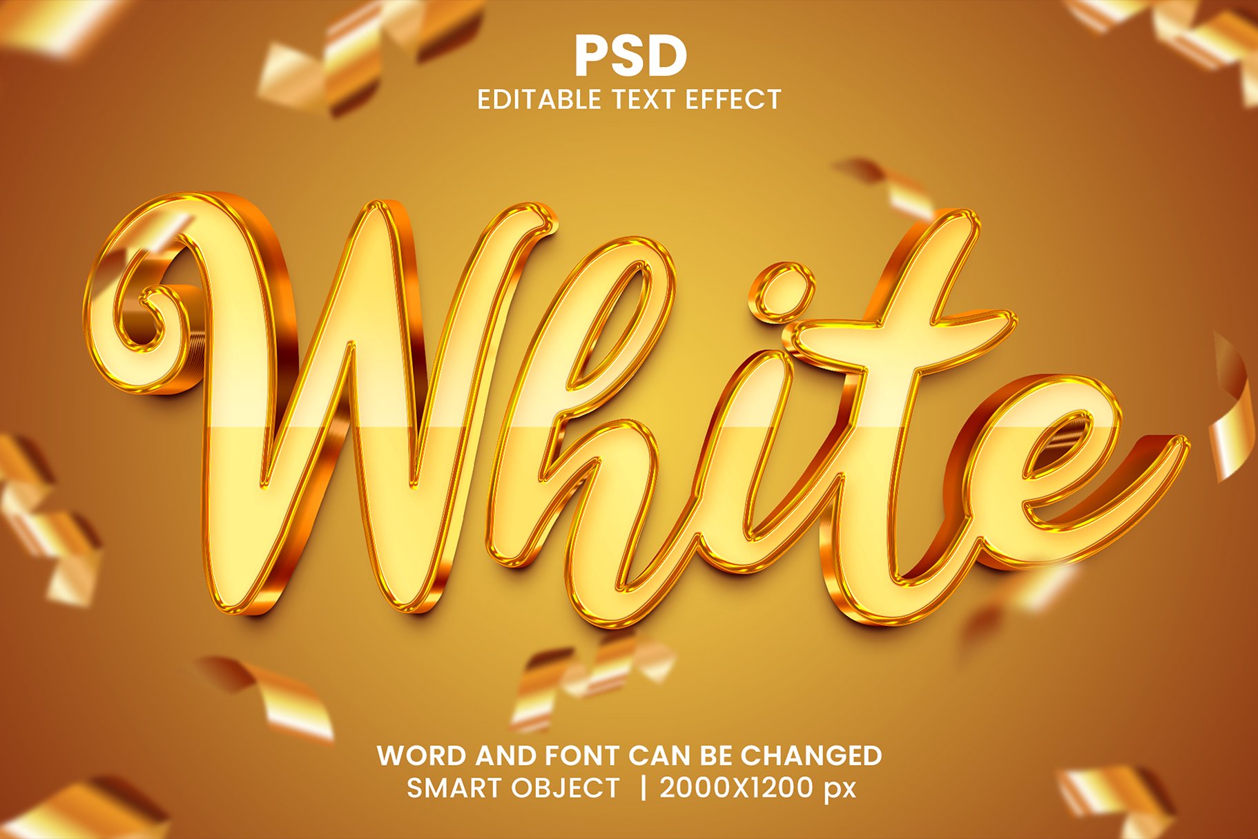 White 3D Text Effect for photoshopcover image.