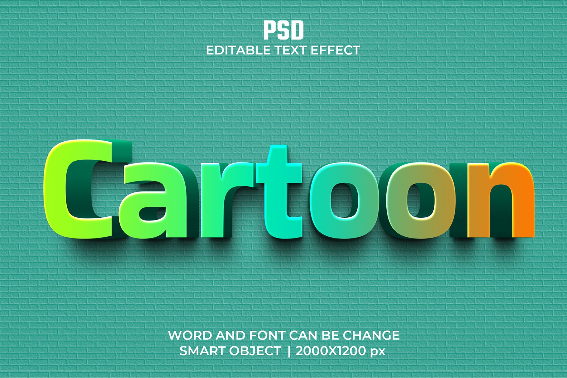 Cartoon 3d Editable Psd Text Effectcover image.