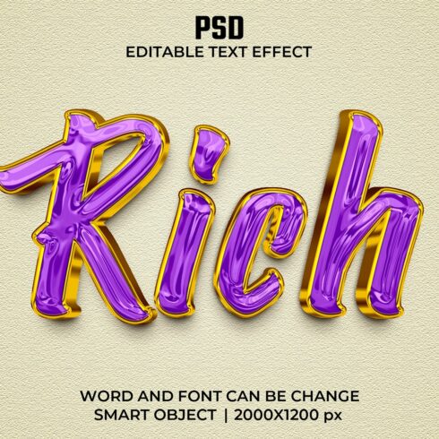 Rich chrome 3d Editable Text Effectcover image.