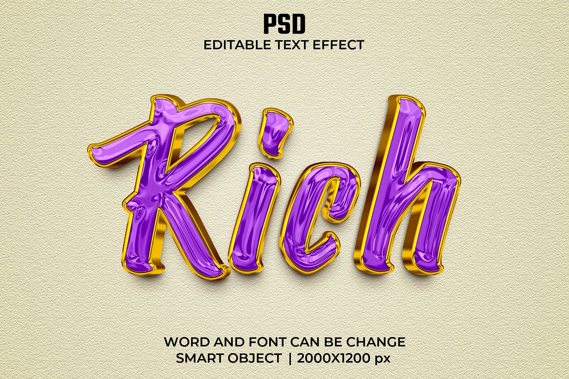 Rich chrome 3d Editable Text Effectcover image.