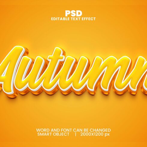 Autumn 3d Editable Text Effectcover image.