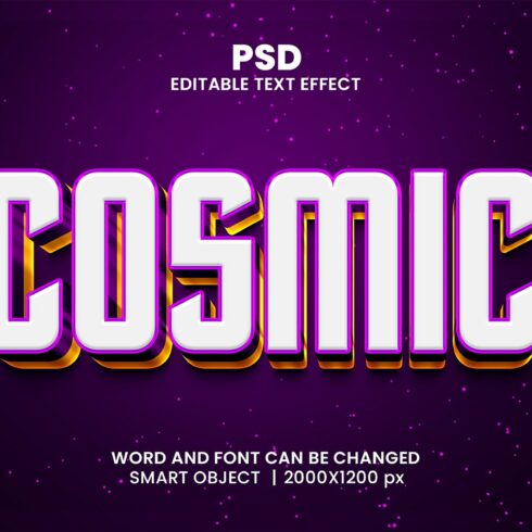 Cosmic 3d Editable Text Effect Stylecover image.