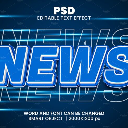 News 3d Editable Psd Text Effectcover image.