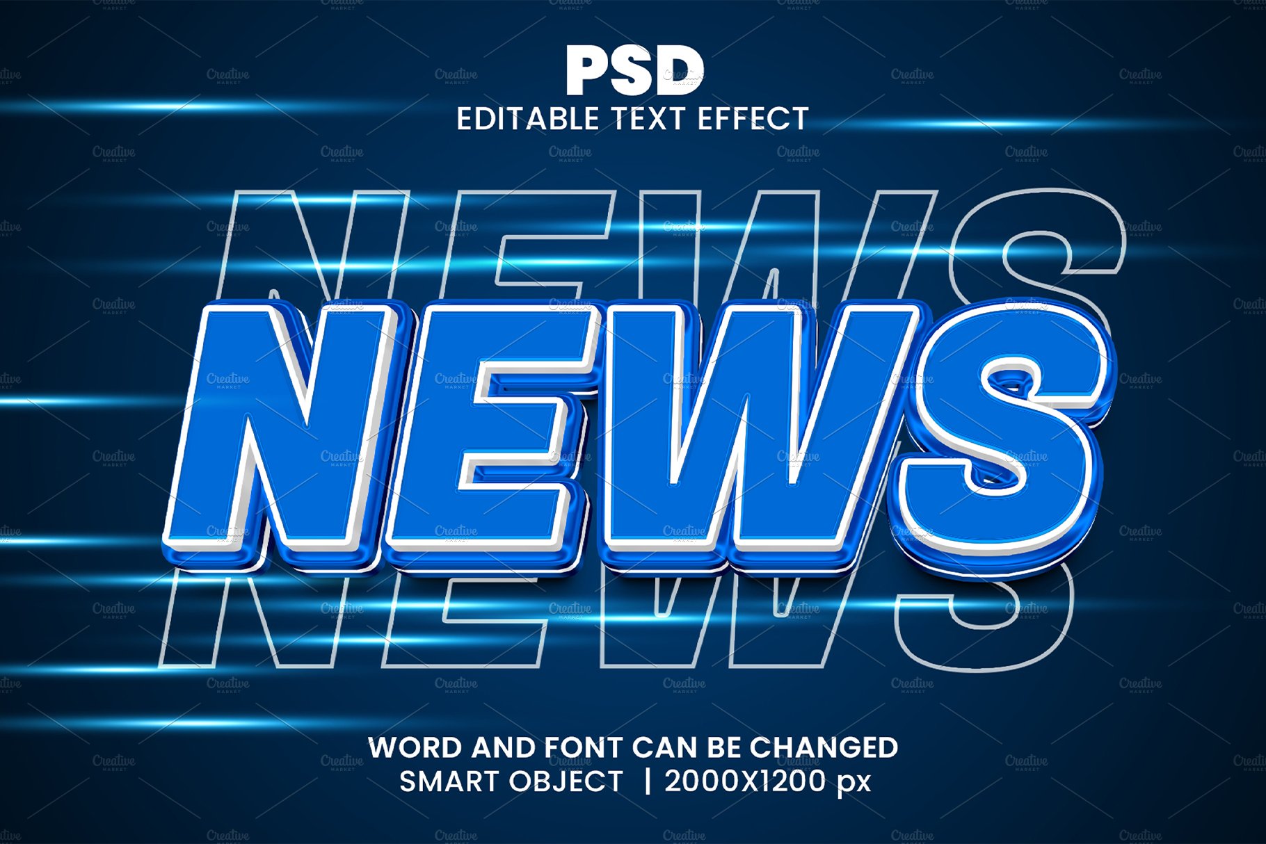 News 3d Editable Psd Text Effectcover image.