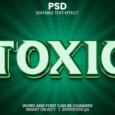 Toxic 3d Editable Text Effect Stylecover image.